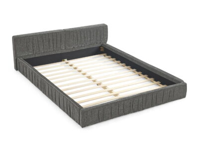 Modern Upholstered Platform Bed Frame With Pleated Design