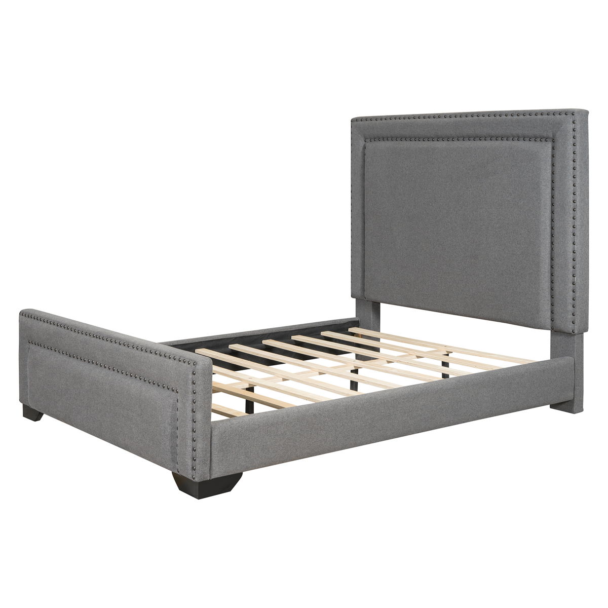 Upholstered Bed With Slats Support, No Box Spring Needed - Image 7