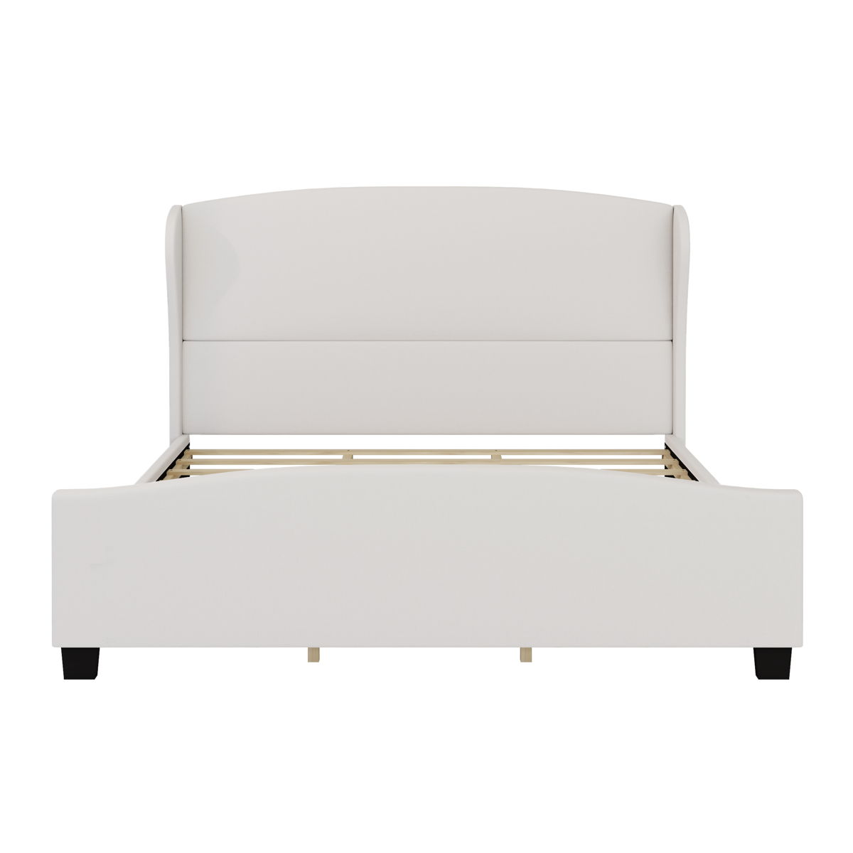 High Headboard Wingback Linen Upholstered Bed