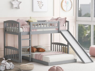 Functional Bunk Bed With Convertible Ladder And Slide