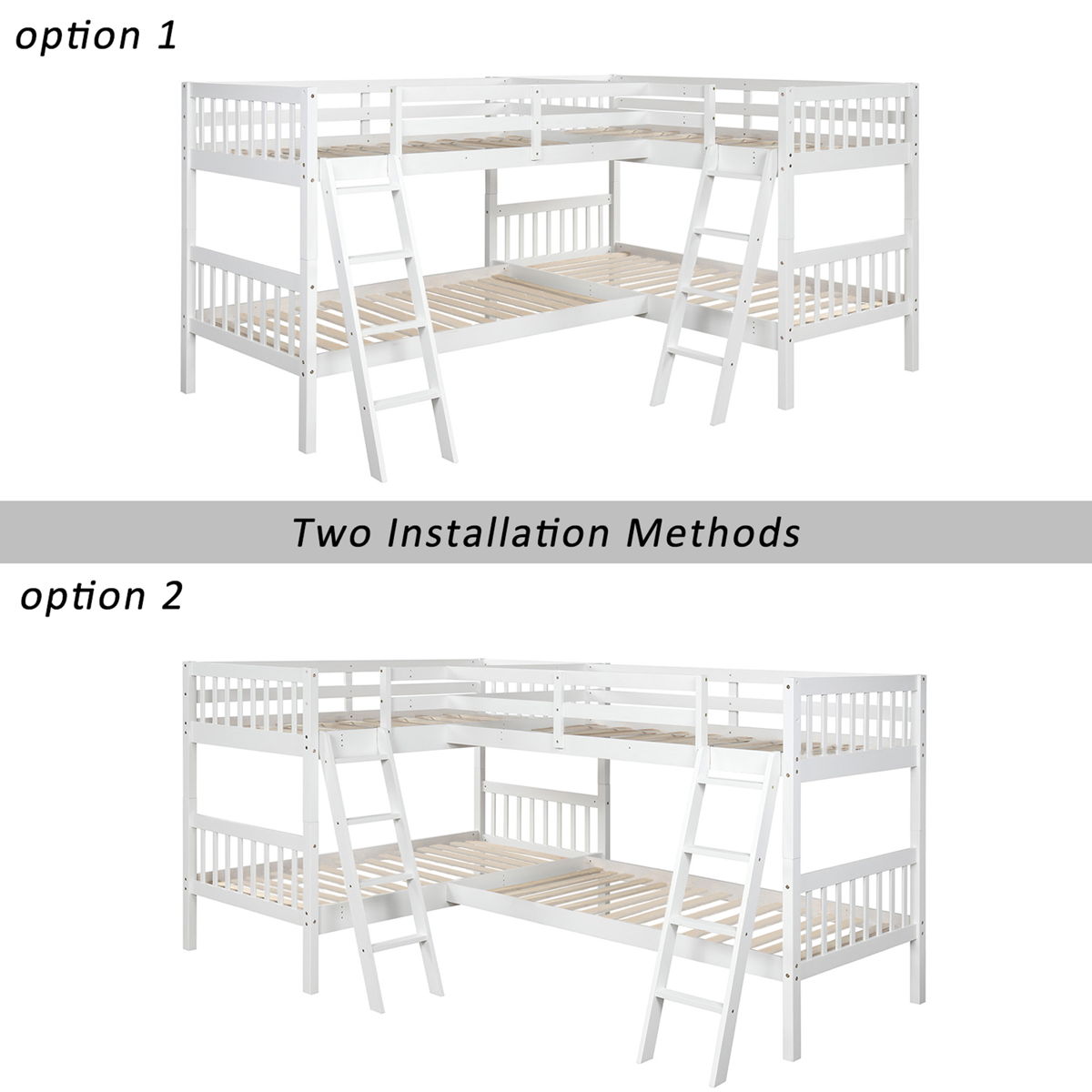 L Shaped Bunk Bed With Ladder - Image 3
