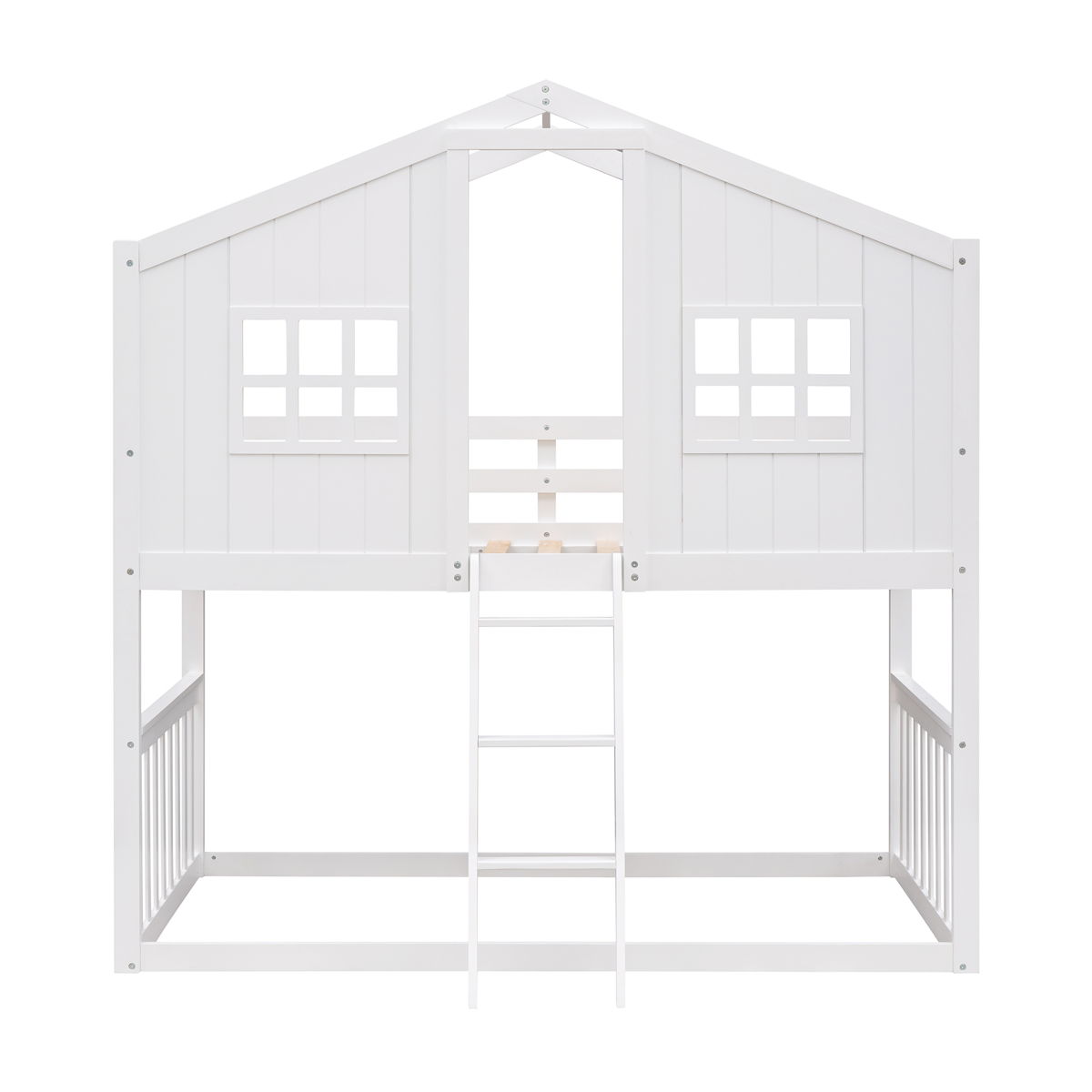 House Bunk Bed With Ladder, Wood Bed - Image 6