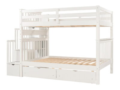 Bunk Bed With Shelves And 6 Storage Drawers