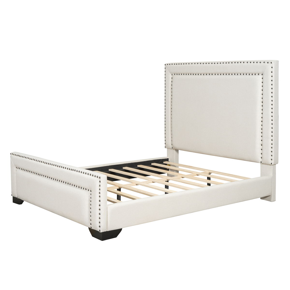 Upholstered Bed With Slats Support, No Box Spring Needed - Image 8