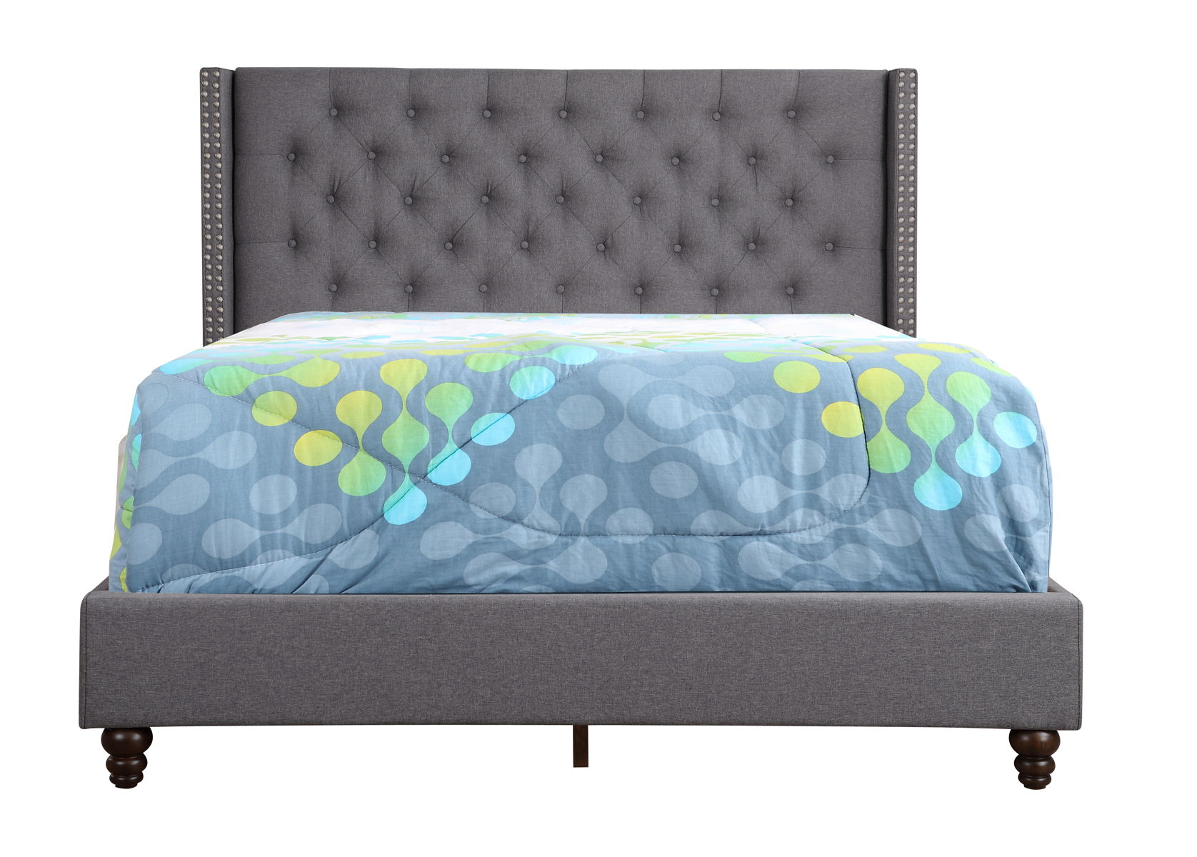 Nailhead Bed Transitional Vibrant - Image 13