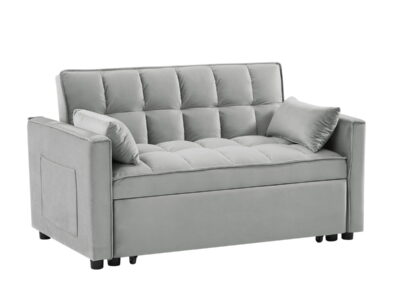 Modern Convertible Velvet Futon Loveseat With Sleeper Bed Function