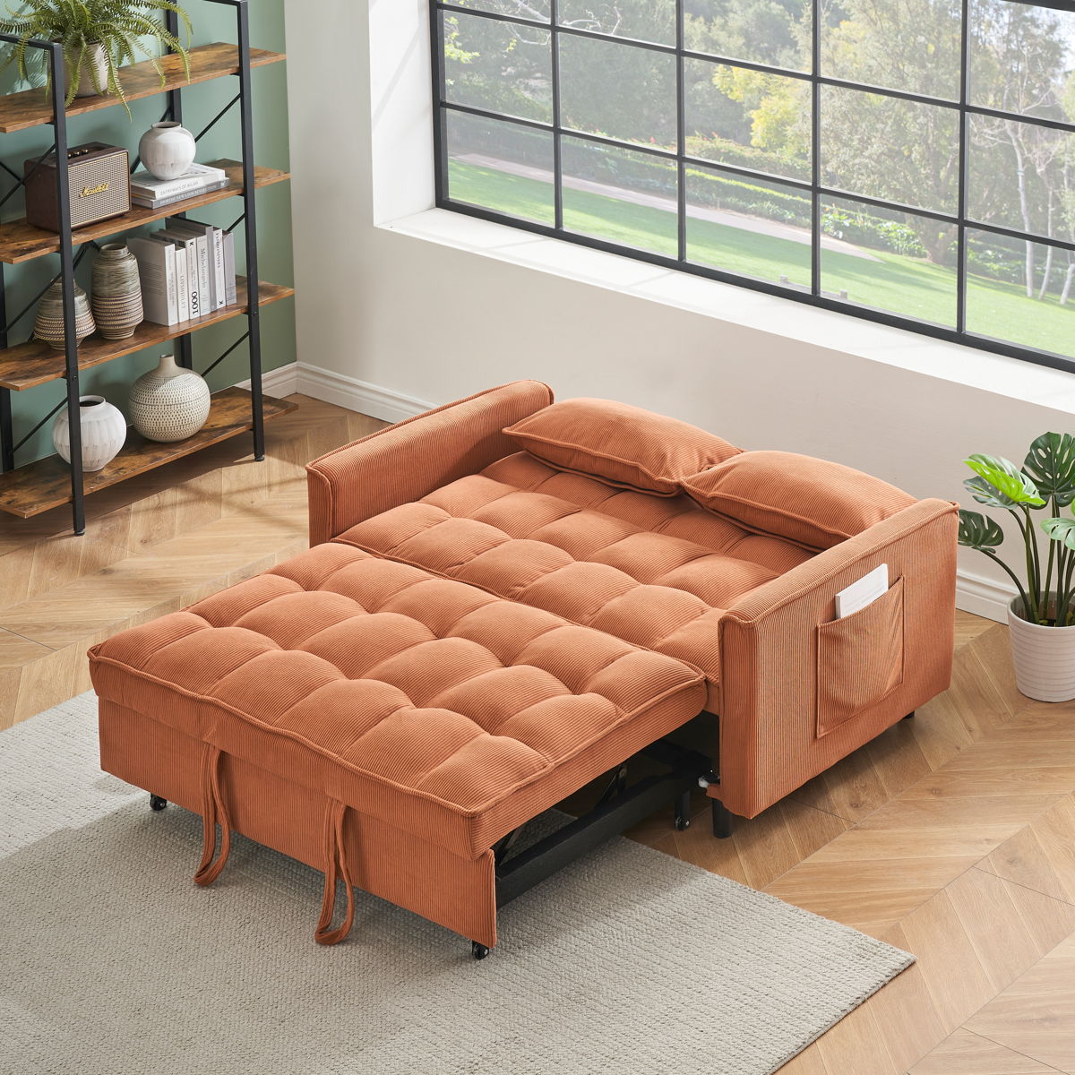 Folding Sofa Bed With Adjustable Back Access To Sofa Recliner Single Bed Adult Modern Chair Bed - Image 5