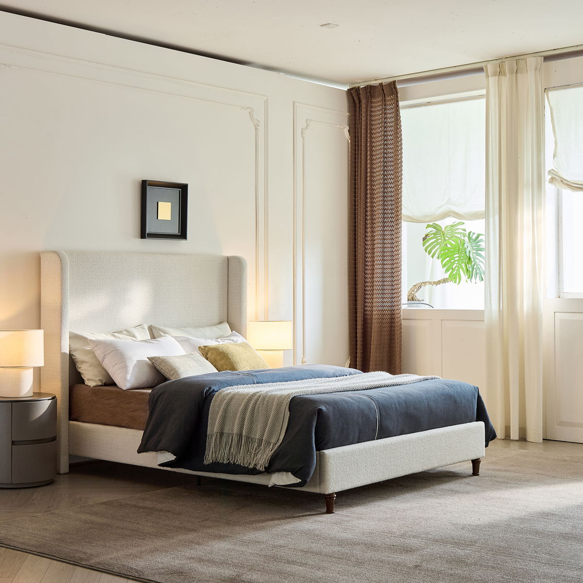 Harper - Tall Headboard Upholstered Bed With Elegant Simplicity - Image 2