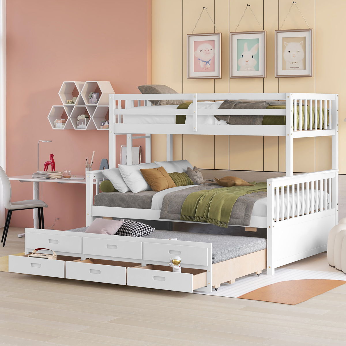 Bunk Bed With Twin Size Trundle And Drawers - Image 9