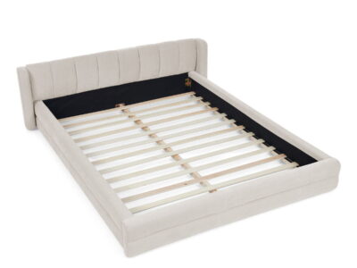 Modern Upholstered Bed Frame With Thick Chenille Fabric And Headboard