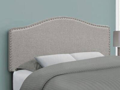 Full Size, Bed Headboard Only Upholstered, Transitional - Gray