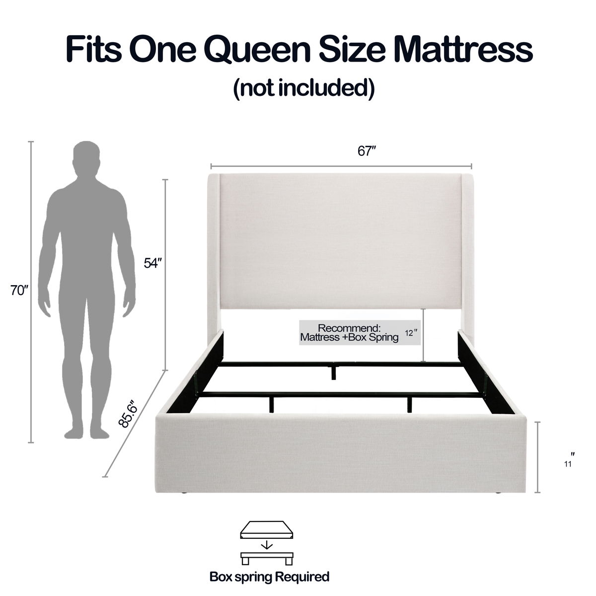 Caron - Upholstered Wingback Bed With High Headboard - Image 4