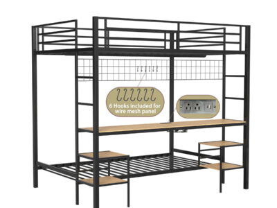Ethan - Bunk Bed With Desk, Charging Station, Storage Shelves