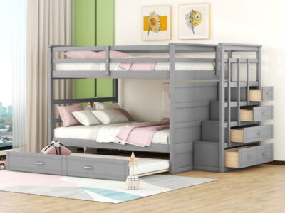 Bunk Bed With Twin Size Trundle And Staircase