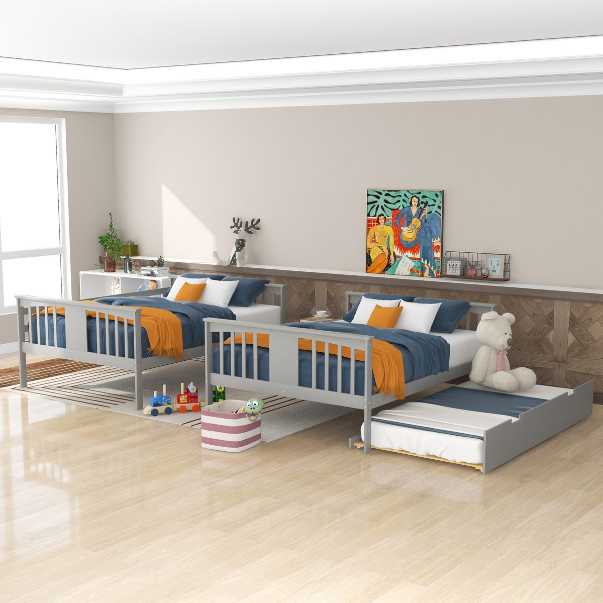 Bunk Bed With Ladder For Bedroom, Guest Room Furniture - Image 3