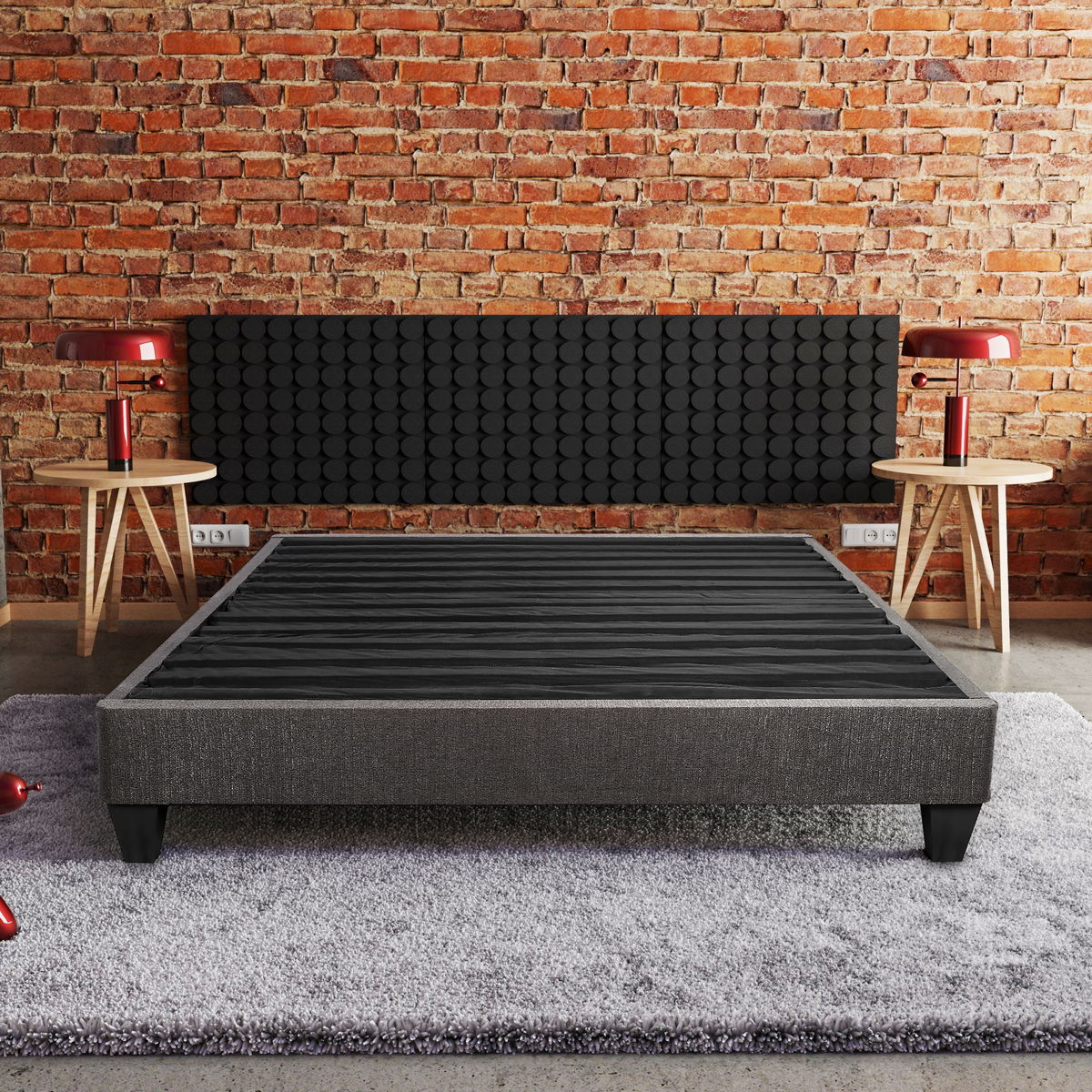 14" Upholstered Platform Bed Base, Mattress Foundation - Image 3