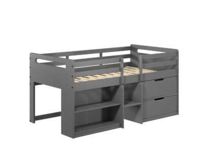 Fabiana - Twin Loft Bed With Storage - Gray