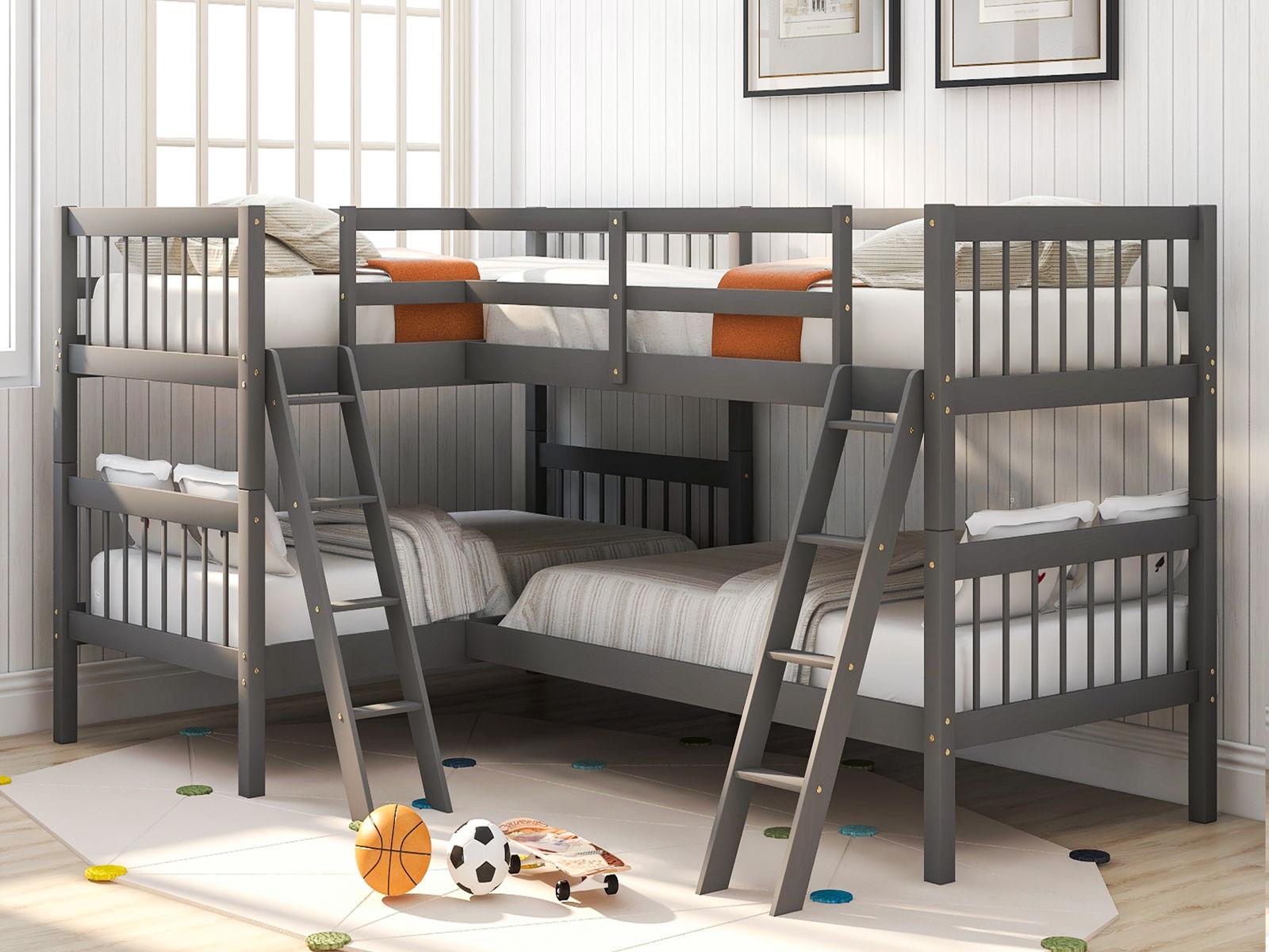 L Shaped Bunk Bed With Ladder - Image 7