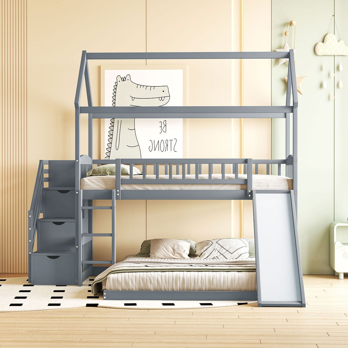 House Bunk Bed With Slide - Image 3