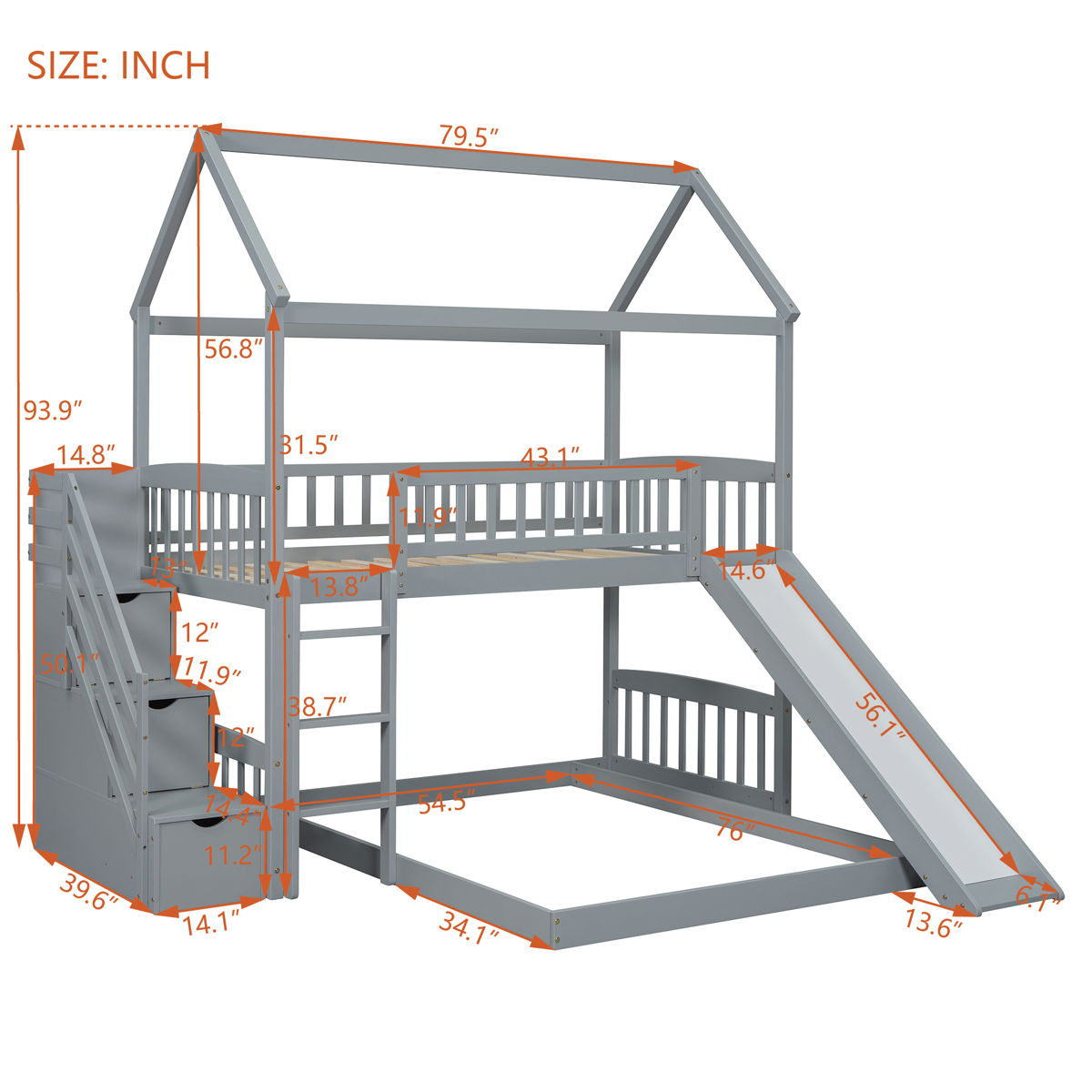 House Bunk Bed With Slide - Image 6
