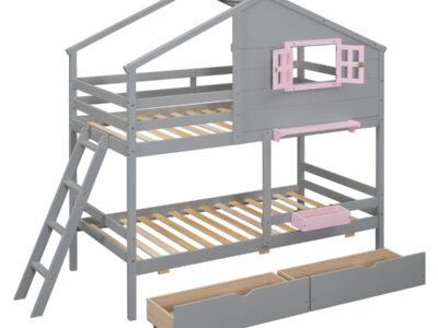 Bunk Bed With Playhouse Roof And Window