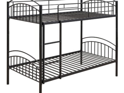 Twin Over Twin Bunk Bed, Divided Into Two Beds - Black
