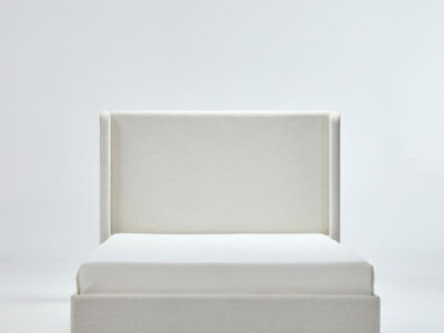 Carmen - Minimalist Upholstered Wingback Bed Frame With High Headboard