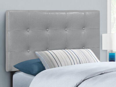 Twin Size, Bed Headboard Only, Upholstered, Transitional - Gray