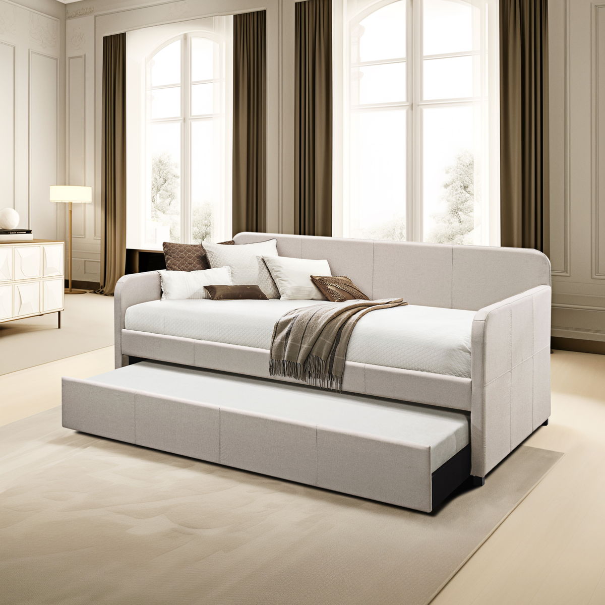 Jagger - Twin Daybed With Trundle - Fog - Image 4