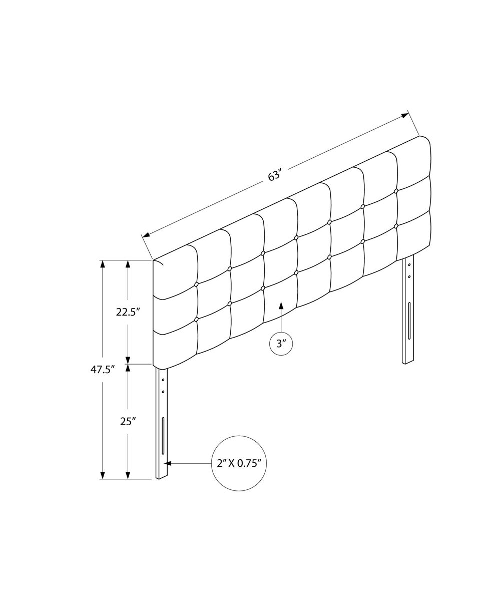 Queen Size, Bed Headboard Only, Upholstered, Durable Construction - Gray - Image 4