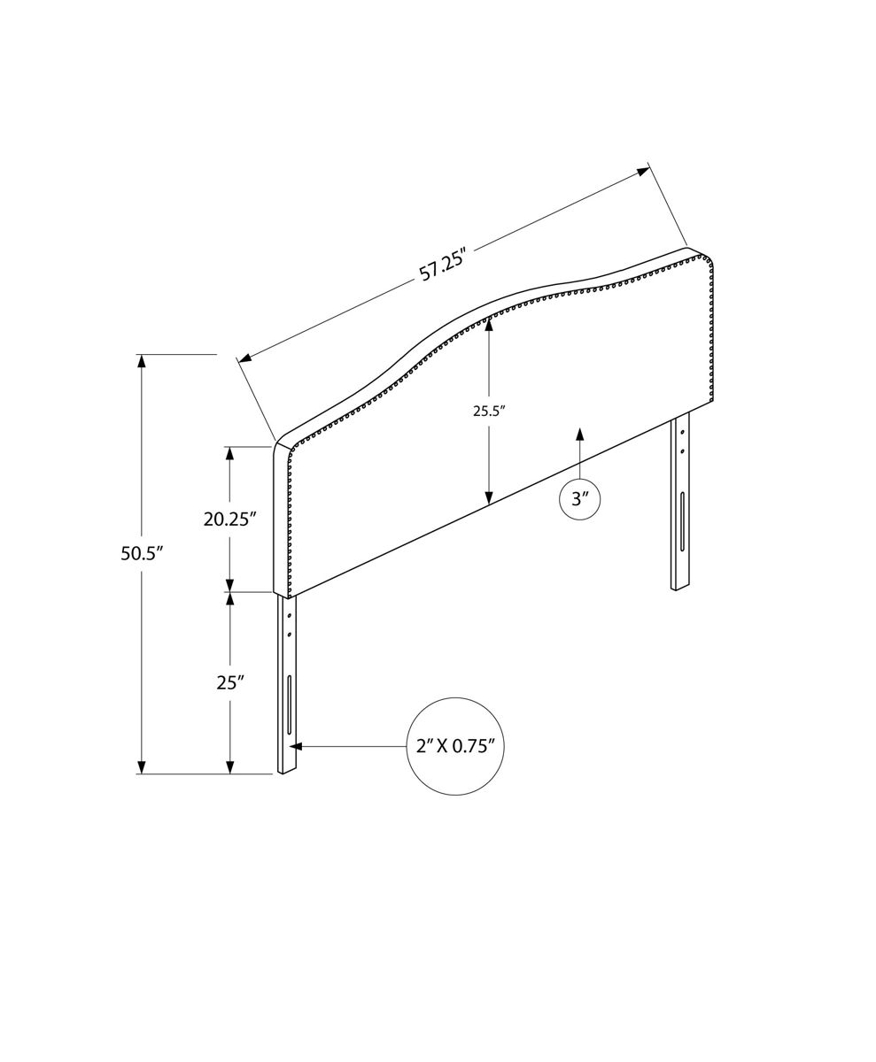Full Size, Bed Headboard Only Upholstered, Transitional - Gray - Image 2