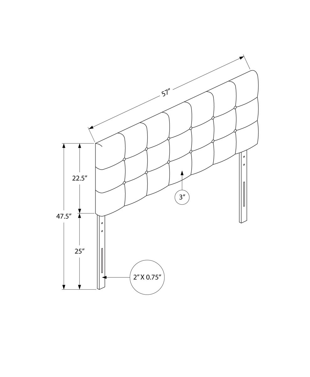 Full Size Bed Headboard Only, Upholstered, Transitional - Gray - Image 2