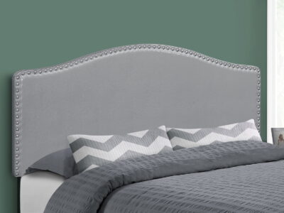 Queen Size, Bed Headboard Only, Upholstered, Transitional - Gray