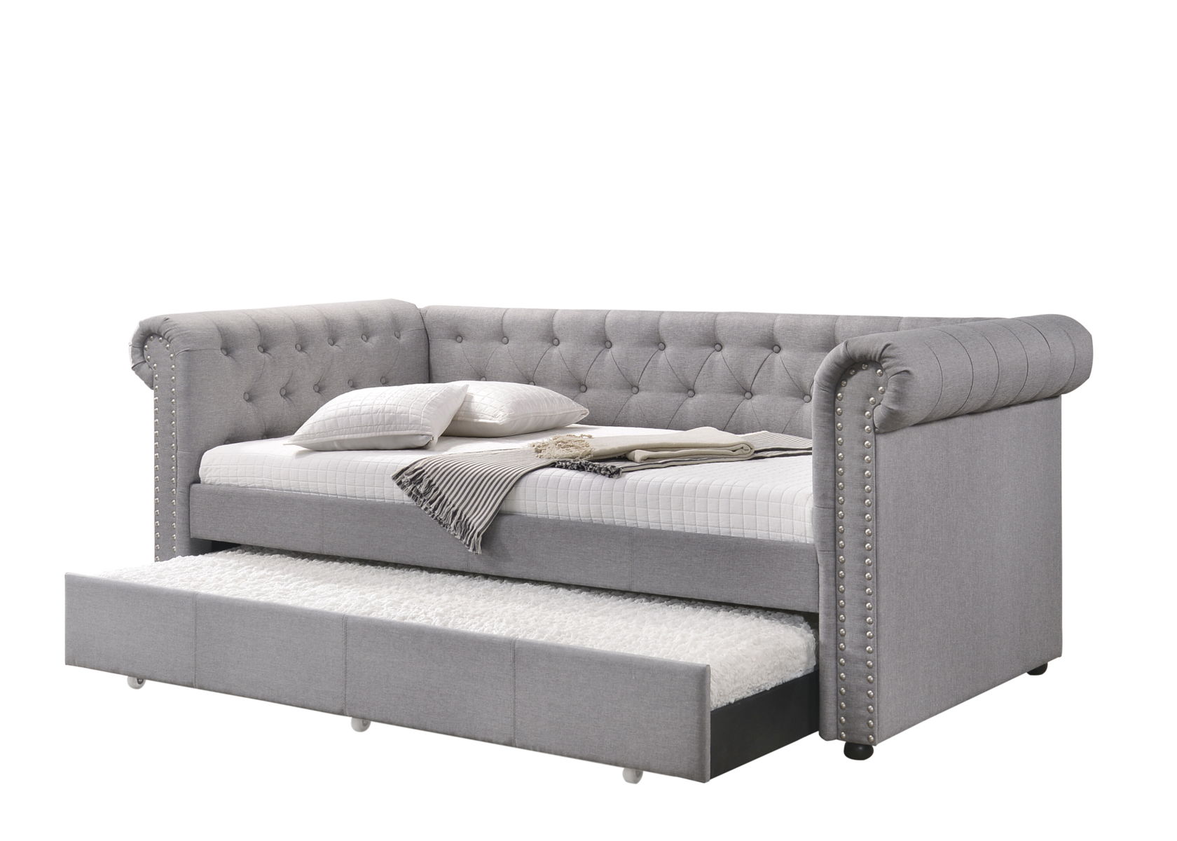 Justice - Twin Daybed With Trundle - Smoke Gray - Image 4