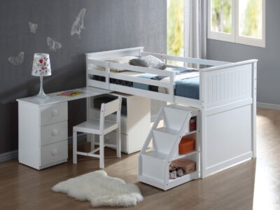 Wyatt - Twin Loft Bed Set - White
