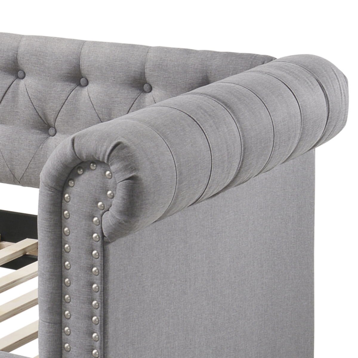 Justice - Twin Daybed With Trundle - Smoke Gray - Image 2