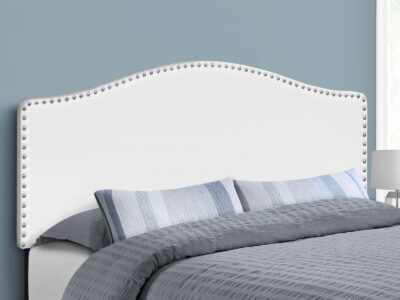 Queen Size, Bed Headboard Only, Upholstered, Transitional - White