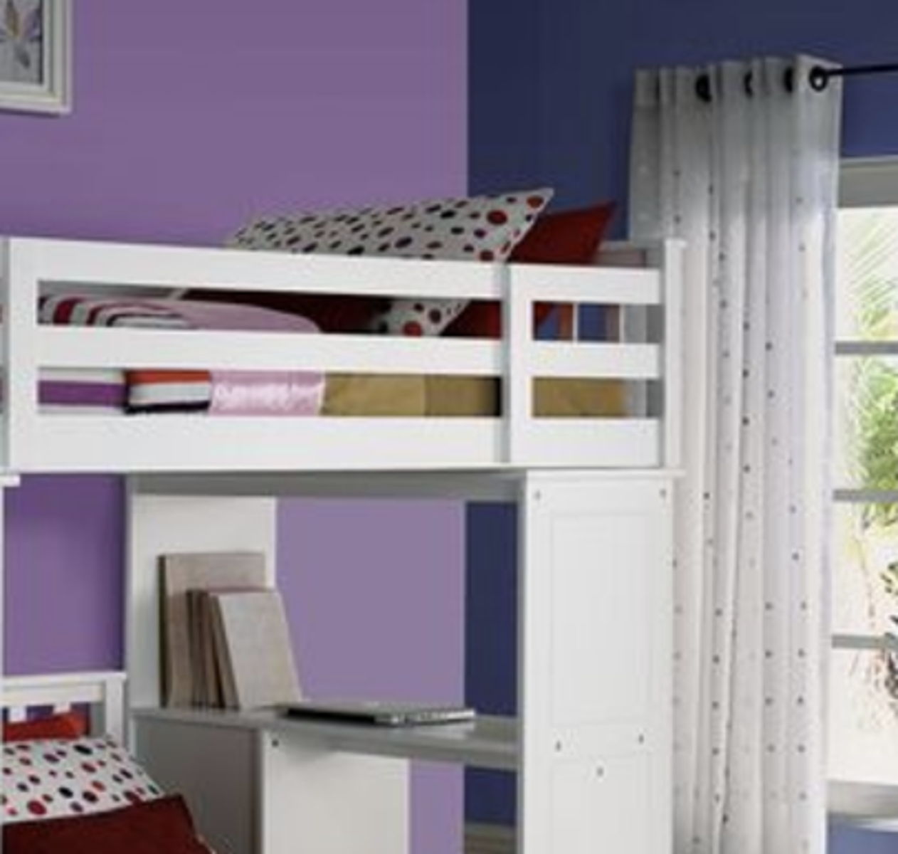 Freya - Twin Loft Bed With Storage (Not Including The Bottom Twin Bed) - White - Image 3