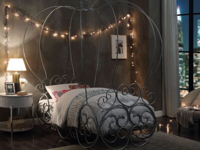 Priya - Twin Bed With Canopy - Silver