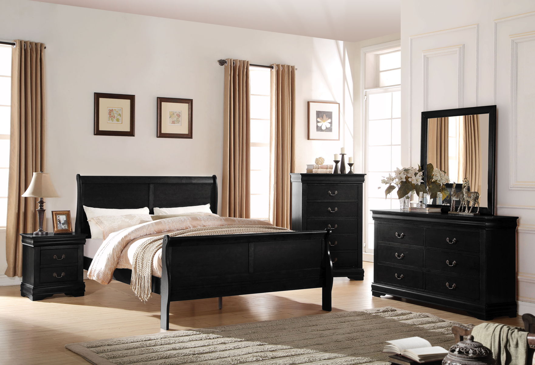 Louis Philippe - Sleigh Style Bed - Image 3